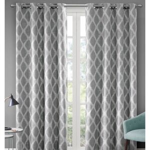 SUNSMART Blakesly Ogee Ikat-Print Blackout Window‎ Panel